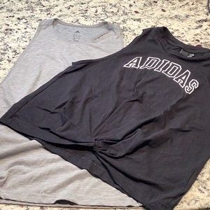 ADIDAS Climate Set of two exercise tank tops grey and black